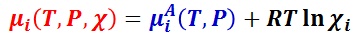 溶質の化学ポテンシャル理想
