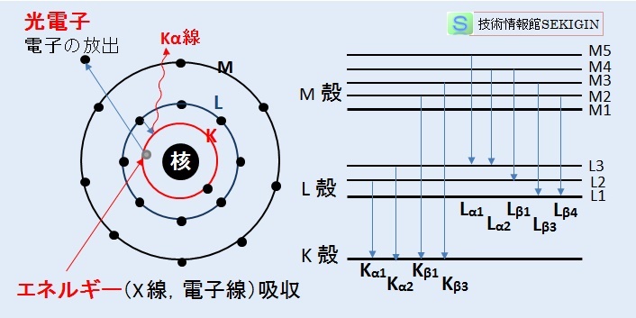 蛍光X線の発生原理と特性X線の種類